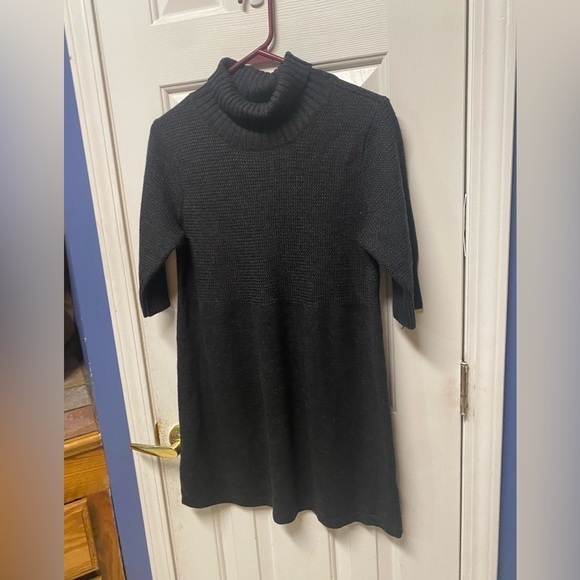 EILEEN FISHER Merino Wool Contrast Stitch Sweater Dress size Small - Picture 3 of 11